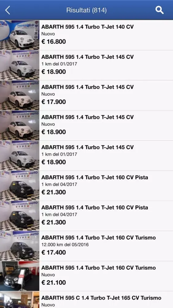 Tangkapan skrin Programma Auto