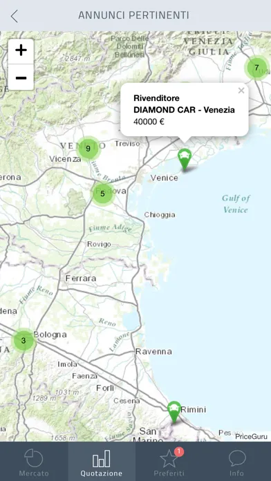 Capturas de tela do PriceGuru - Quotazioni auto