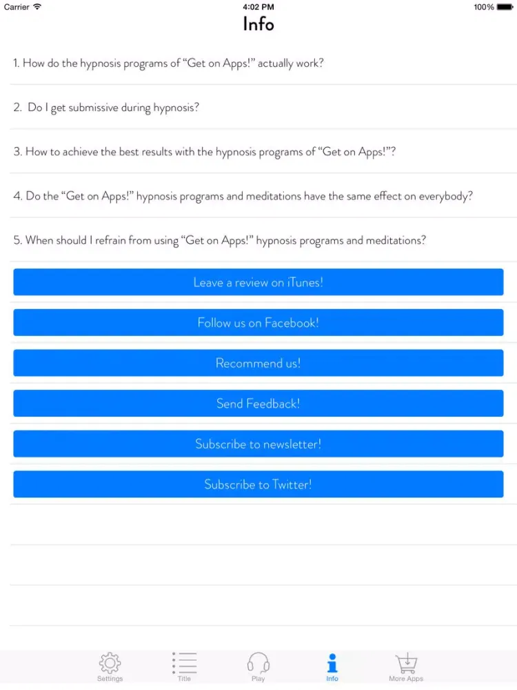 Get Focused! Konzentration steigern mit Hypnose iPad  Screenshots