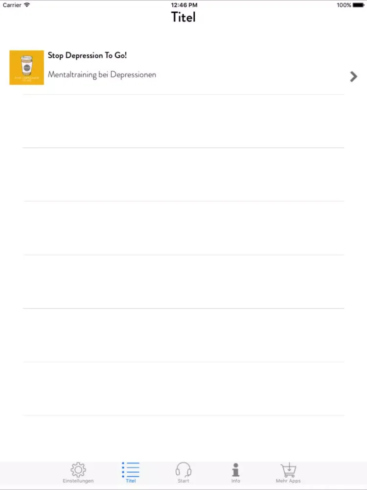 Stop Depression To Go! Mentaltraining iPad  Screenshots