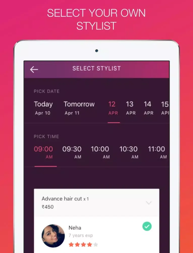 Amber Beauty Services at Home iPad  سکرین شاٹس