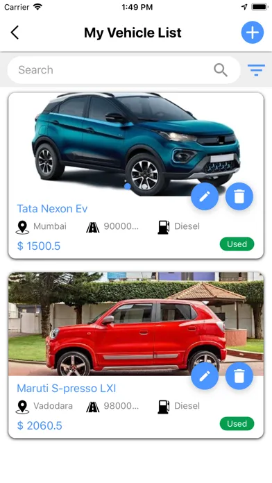 Capturas de tela do Get a Vehicle