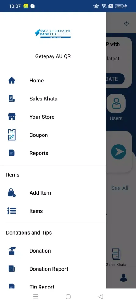 Captures d'écran de SVC QR PRO Merchant
