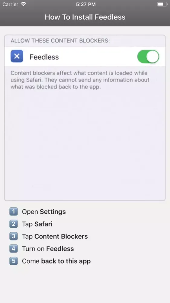 Tangkapan layar Feedless — Newsfeed Blocker
