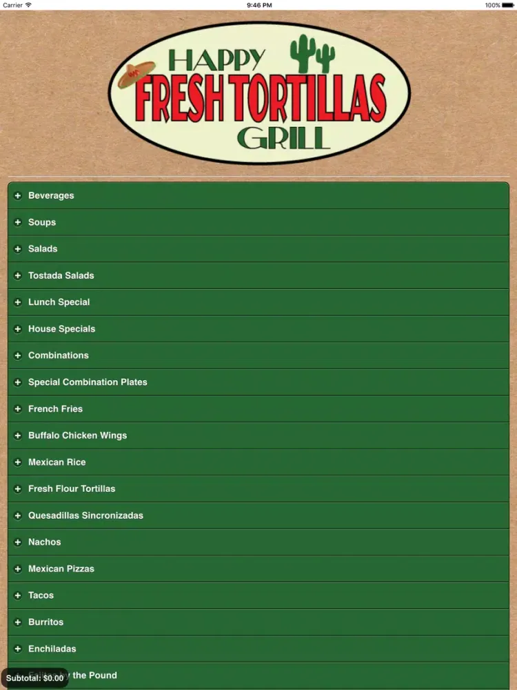 Happy Fresh Tortillas Grill iPad  スクリーンショット