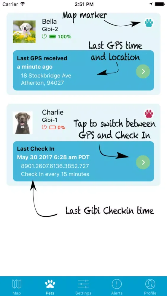 Screenshot di Gibi Pet GPS Tracking Service
