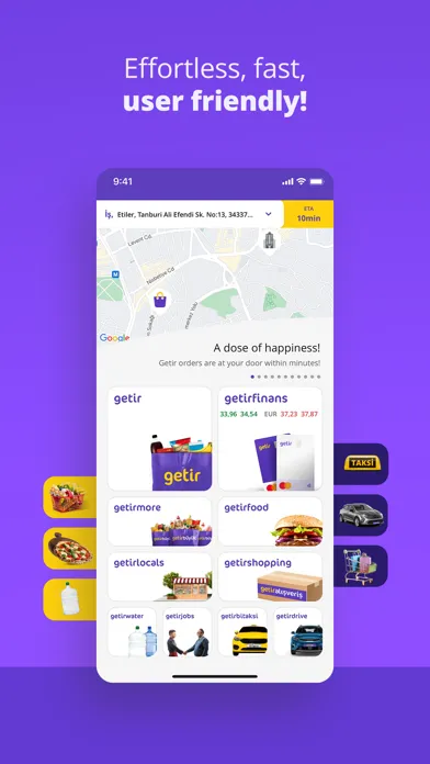Скриншоты getir: groceries, food&beyond