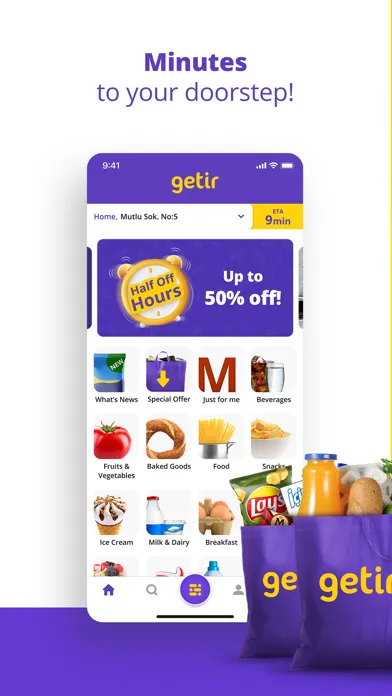 Скриншоты getir: groceries, food&beyond