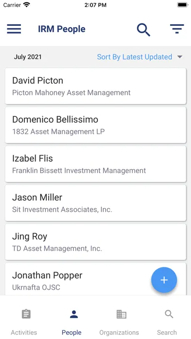 Irwin Mobile App Screenshots