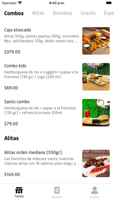 Ảnh chụp màn hình của Santas Alitas