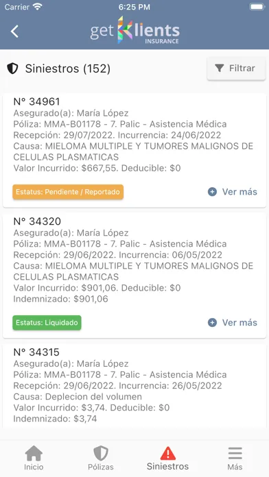 Capturas de pantalla de AMB Seguros Portal de Clientes