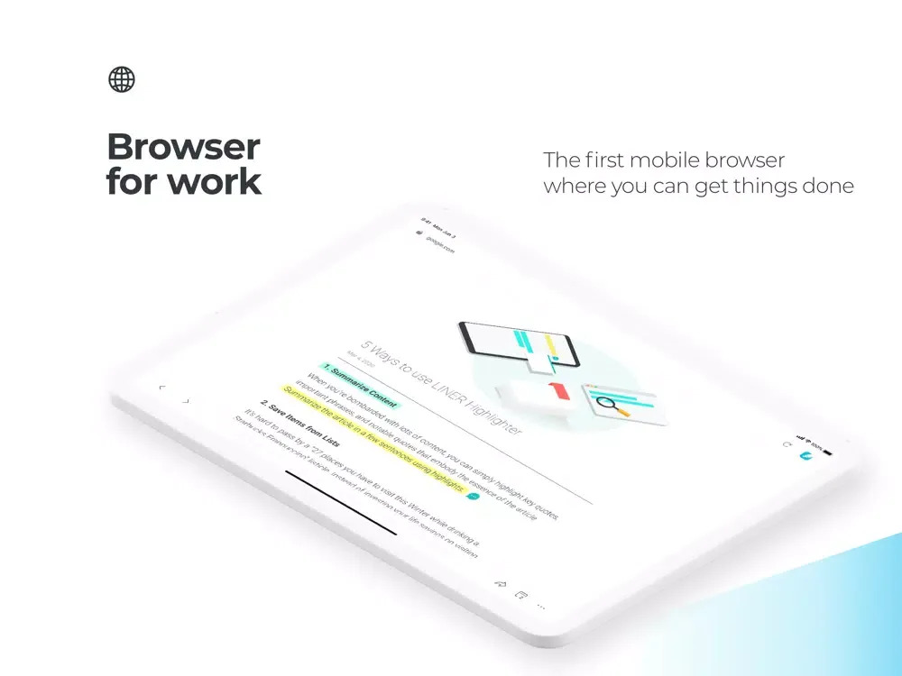 Tangkapan layar Ocean: LINER Browser iPad 