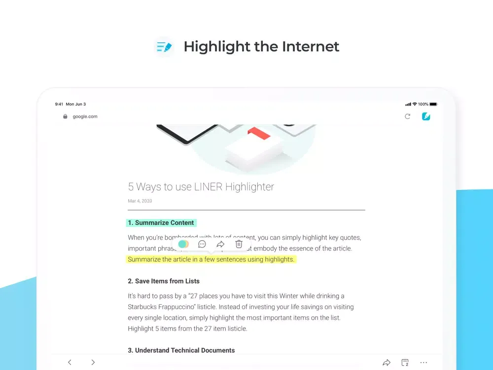 Tangkapan layar Ocean: LINER Browser iPad 