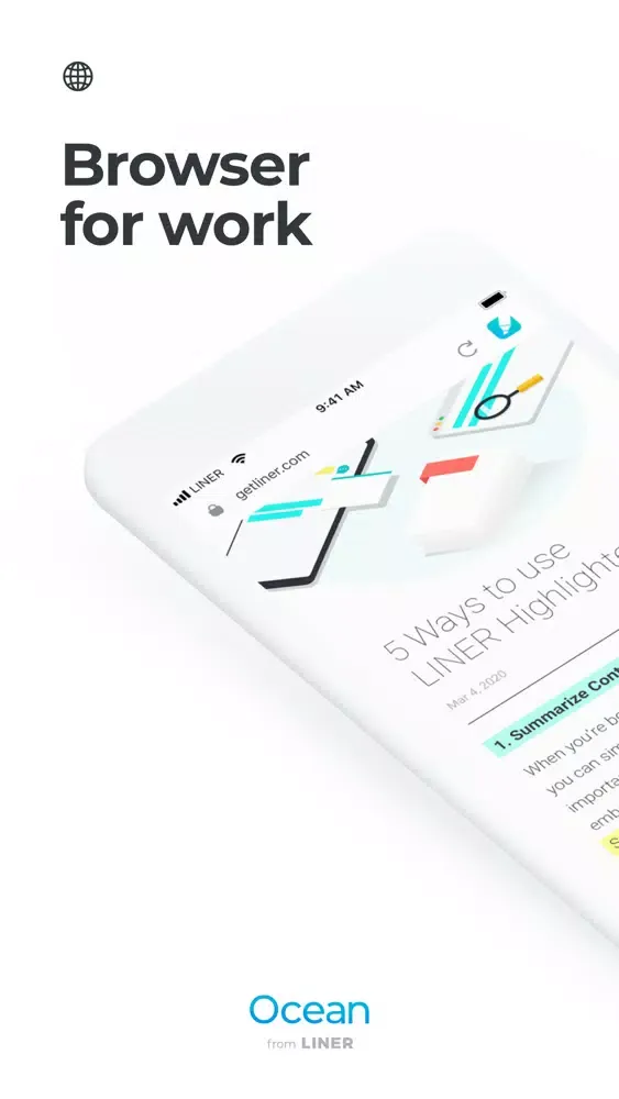 Tangkapan layar Ocean: LINER Browser