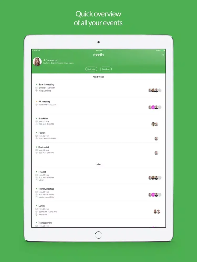 Tangkapan layar Meetio - Room Scheduling iPad 