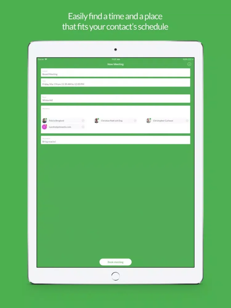 Tangkapan layar Meetio - Room Scheduling iPad 