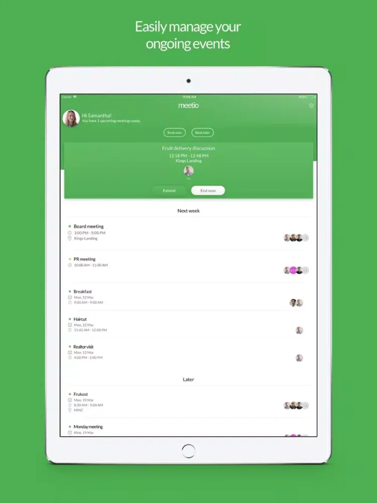 Tangkapan layar Meetio - Room Scheduling iPad 