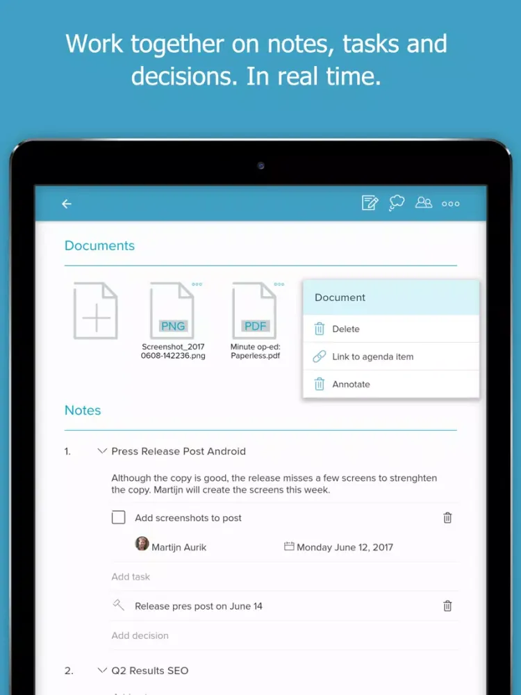 Minute - Makes Meetings Easy iPad  स्क्रीनशॉट