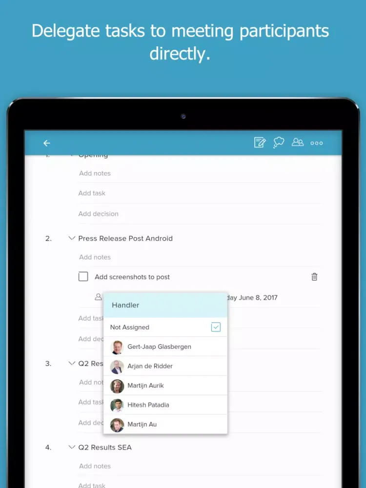 Minute - Makes Meetings Easy iPad  स्क्रीनशॉट