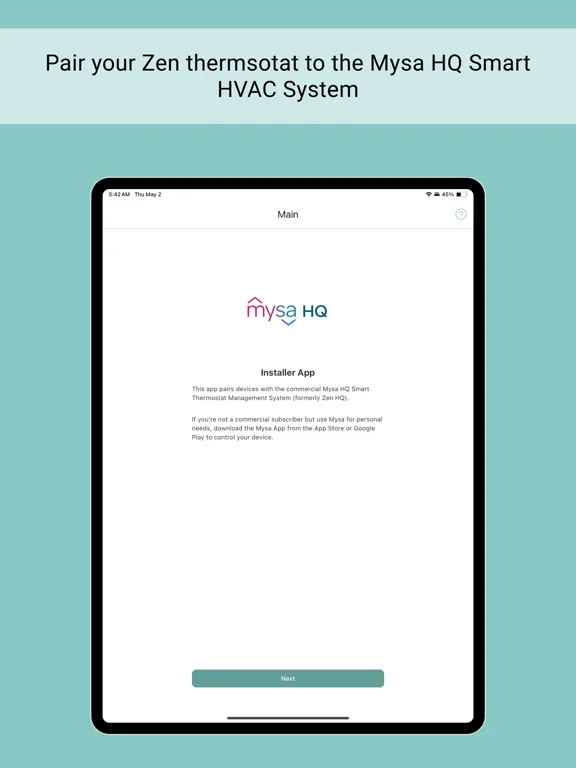Capturas de pantalla de Mysa HQ Installer iPad 