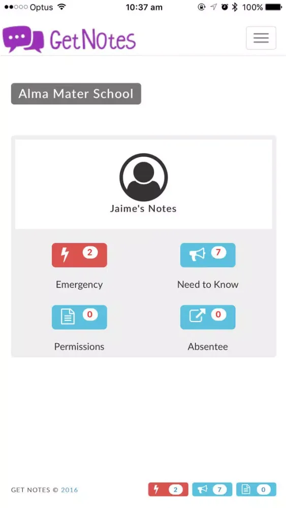 Ảnh chụp màn hình của Get Notes System