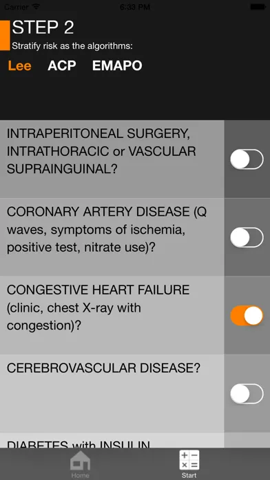Capturas de pantalla de Perioperative risk