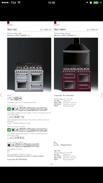 Captures d'écran de Smeg corporate cataloghi