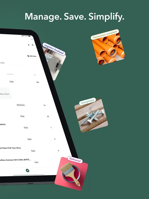 Capturas de pantalla de Ply Inventory iPad 