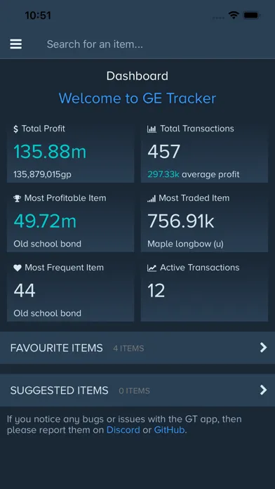 Скриншоты GE Tracker - OSRS Flipping