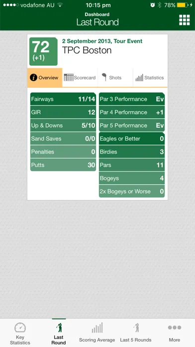 Screenshot di Golf Stats