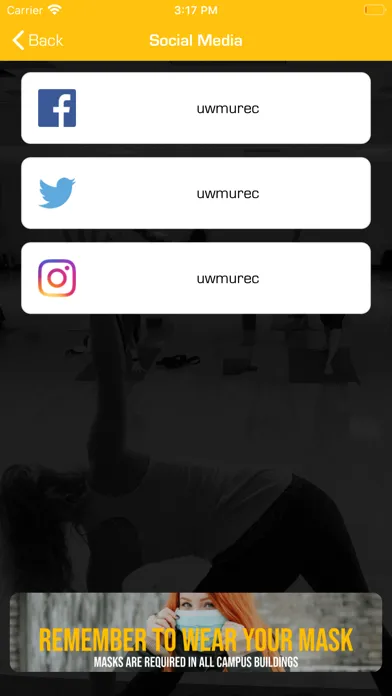 Tangkapan skrin UWM UREC