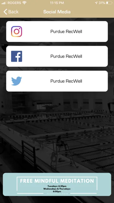 Tangkapan layar Purdue RecWell