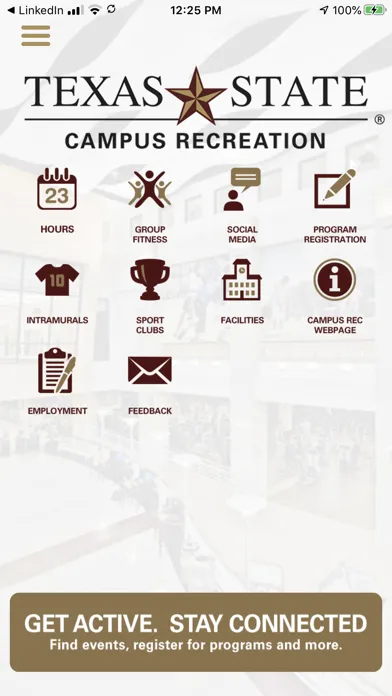Capturas de tela do Texas State Campus Recreation