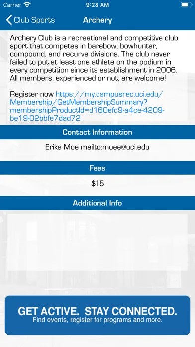 Скриншоты UCI Campus Rec