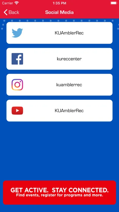 Captures d'écran de KU Recreation Services 2.0