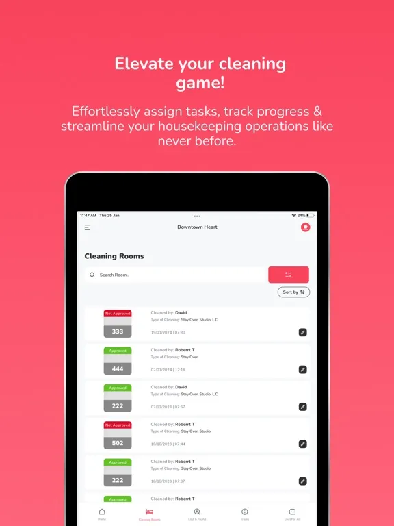 RedApp Housekeeping iPad 应用截图