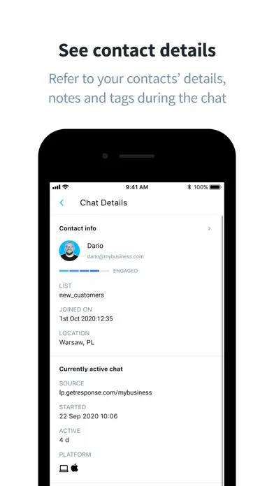 GetResponse Chats سکرین شاٹس