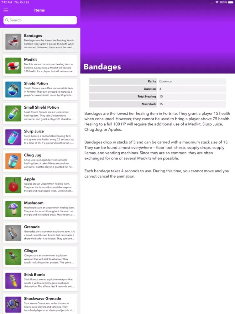 Capturas de pantalla de Field Guide for Fortnite iPad 