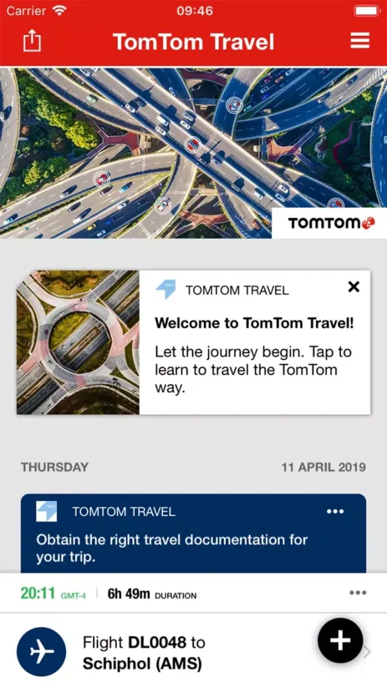 Tangkapan skrin TomTom Travel