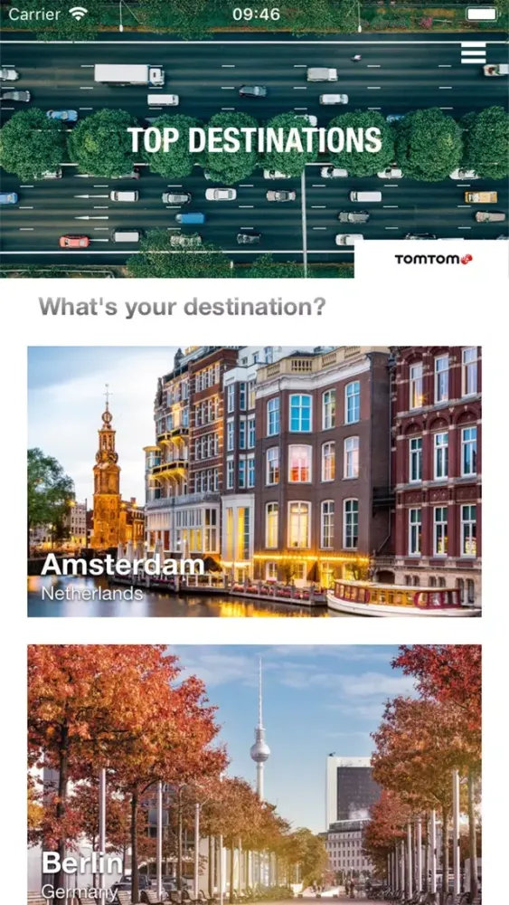 Tangkapan skrin TomTom Travel