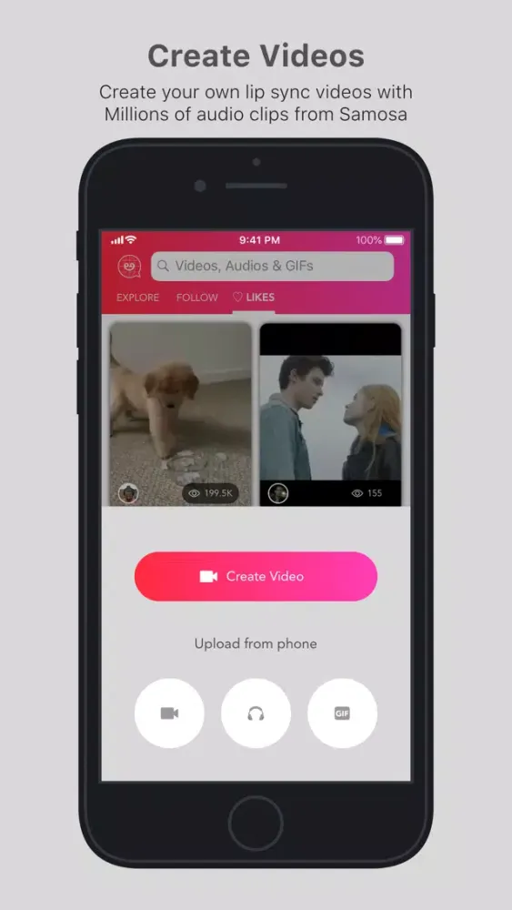 Samosa: Videos, GIFs & Audios应用截图