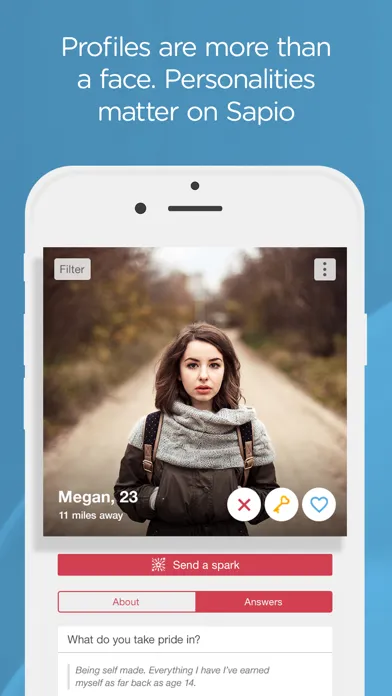 Tangkapan layar Sapio — Intelligent Dating