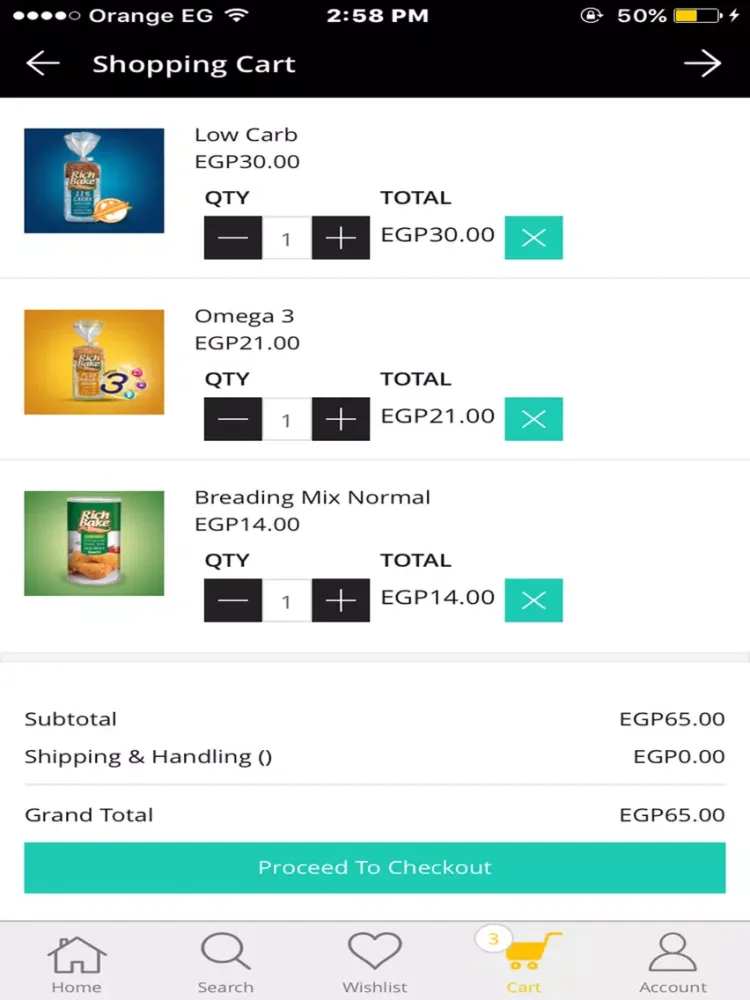 Capturas de tela do RichBake Online Store iPad 