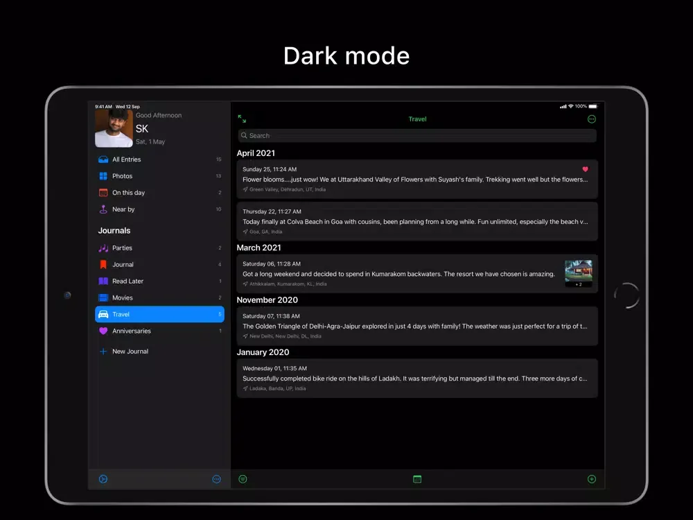 Capturas de tela do Memories - The Journal iPad 