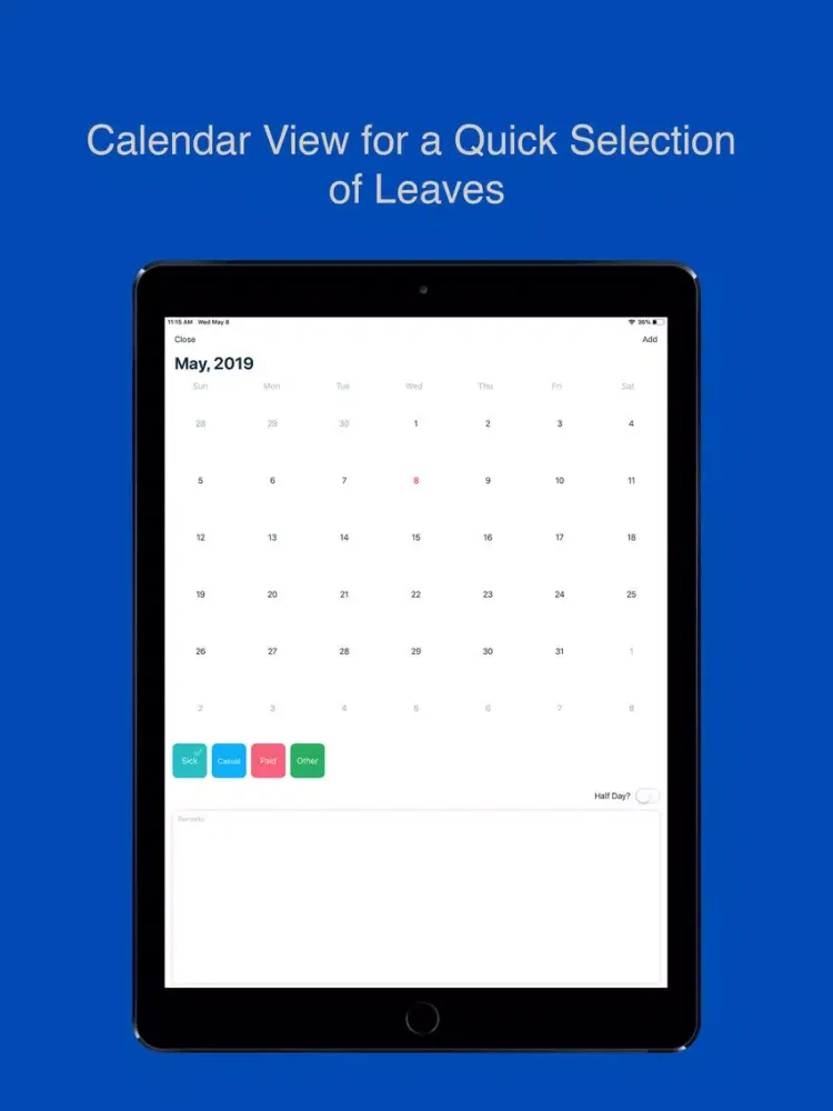 Time Off - Leave Tracker iPad 应用截图
