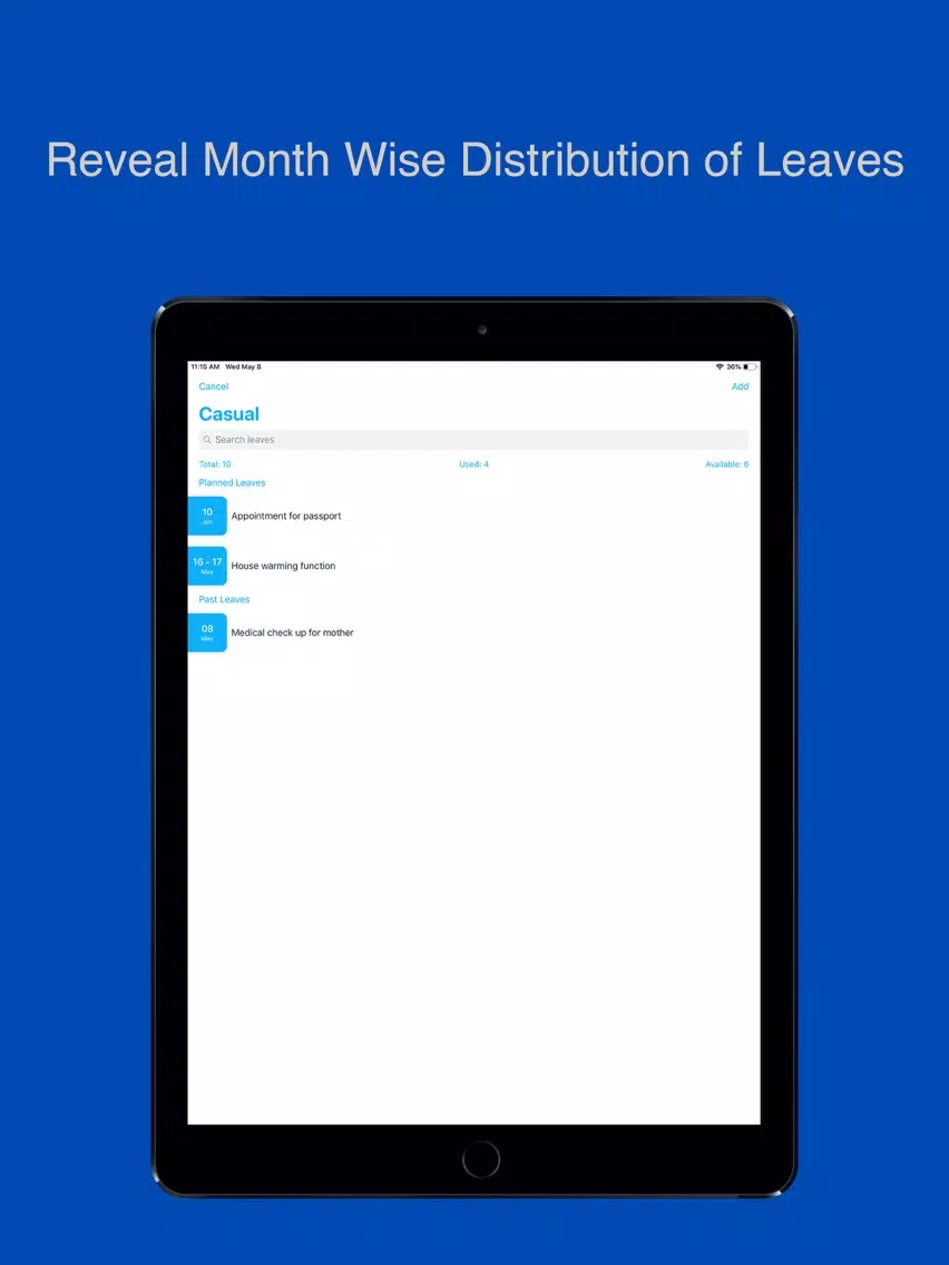 Time Off - Leave Tracker iPad  স্ক্রিনশট
