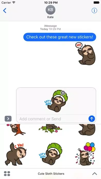 Capturas de pantalla de Cute Sloth Stickers