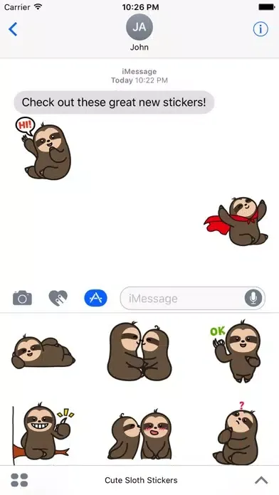 Capturas de pantalla de Cute Sloth Stickers