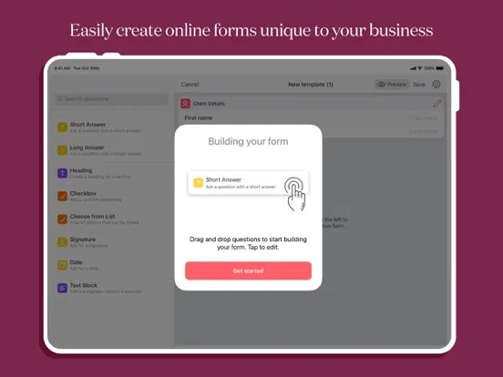 Ảnh chụp màn hình của Timely Consult - Custom Forms iPad 
