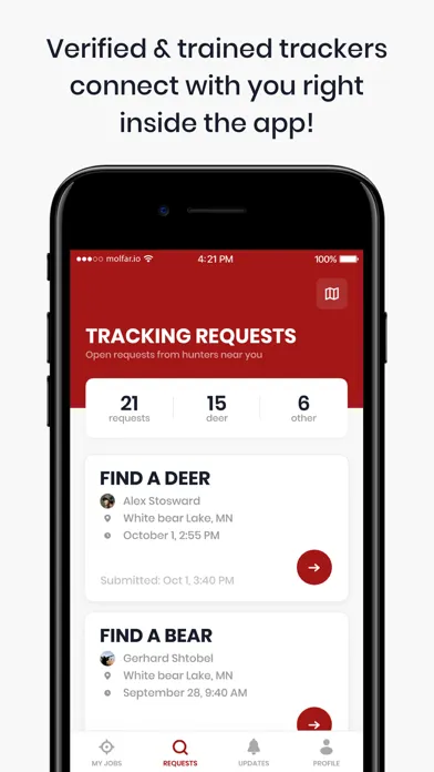 Скриншоты TRAKR app